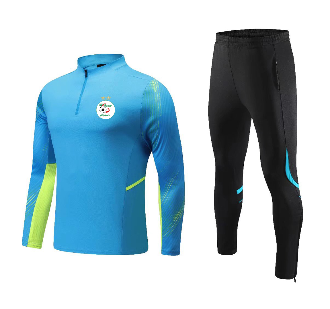 

2022 Algeria New Tracksuits men kids kit adult children's football training suit half zipper sportswear set Soccer Jerseys, No 5