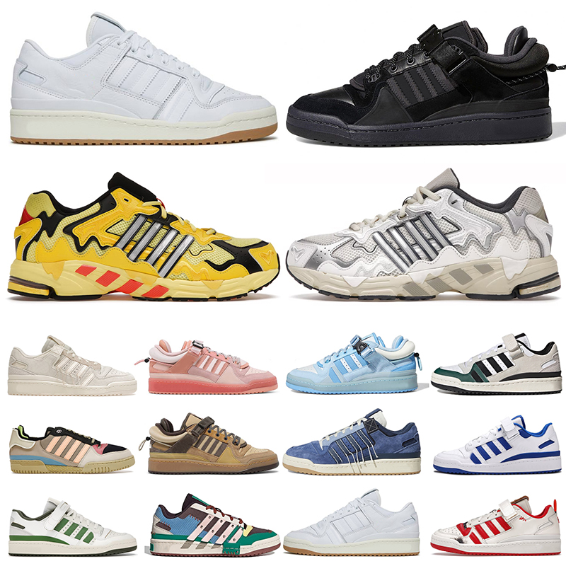 

casual shoes mens trainers bad bunny x forum buckle low men women sports sneakers Core Black Patchwork White Cream Grey green outdoor walking jogging