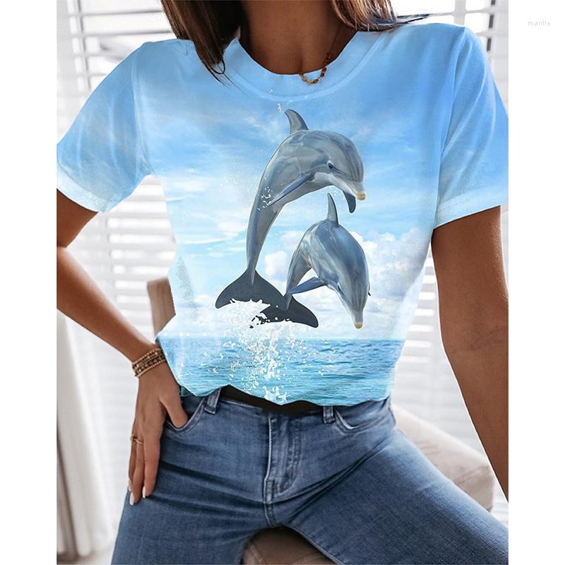 

Women' T Shirts 3D Dolphins Animal Prints For Men And Women Summer T-shirt Personality Cute Trend Round Neck Short Sleeve Oversized, Ethzd221913v