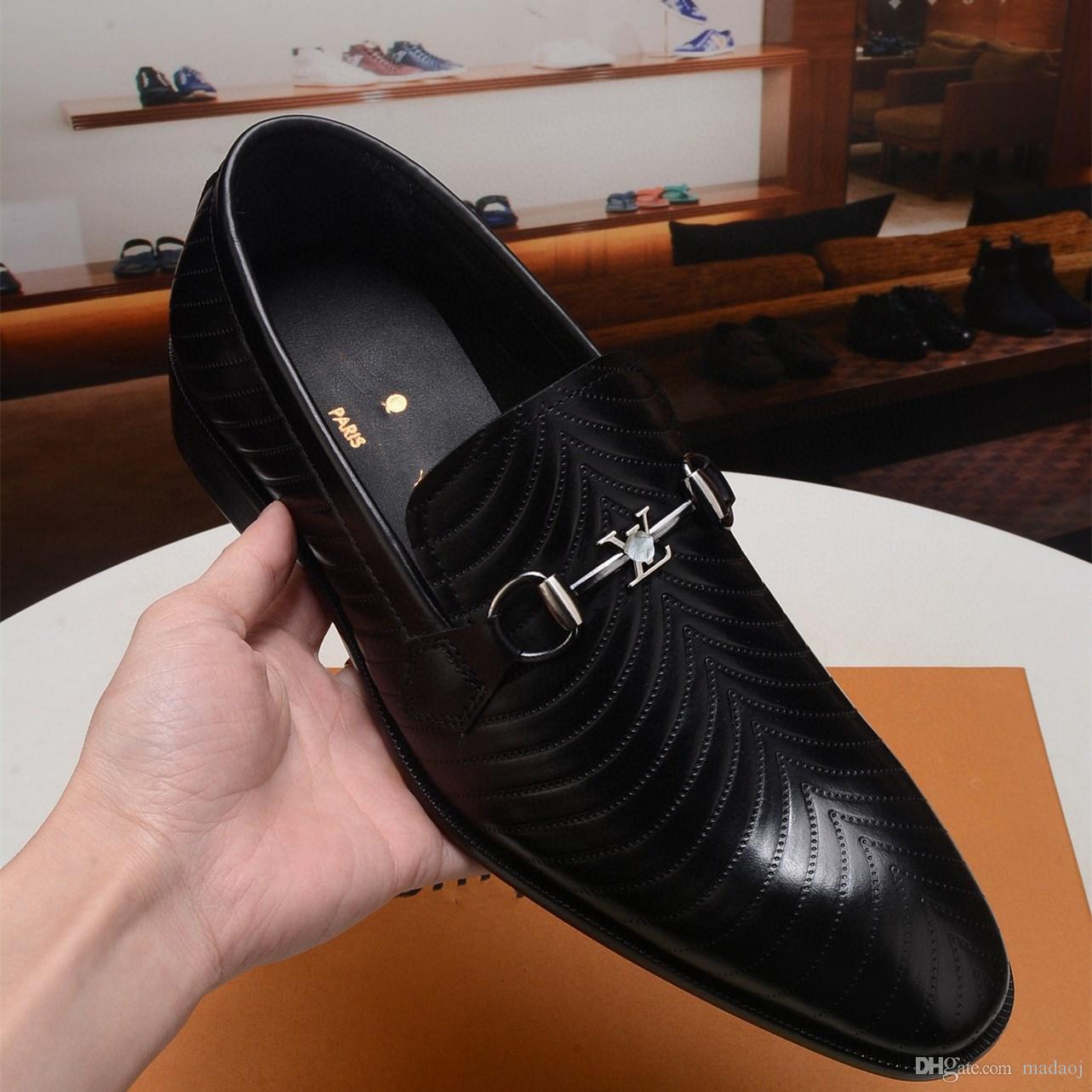 

2021 Crocodile Pattern Luxury Men's Leather Shoe Loafers Fashion Formal Wedding Gentleman Male Designer Dress Shoes men dresses shoess, #01