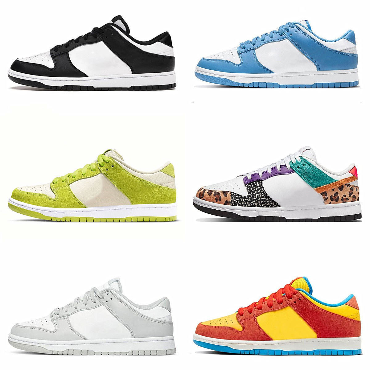 

Designer Sb Lows Running Shoes Dunks Safari Mix Paisley Unc Blue Raspberry Women Men Grey Fog Union Low Sports Bart Simpson Team Green, 36-45 green glow