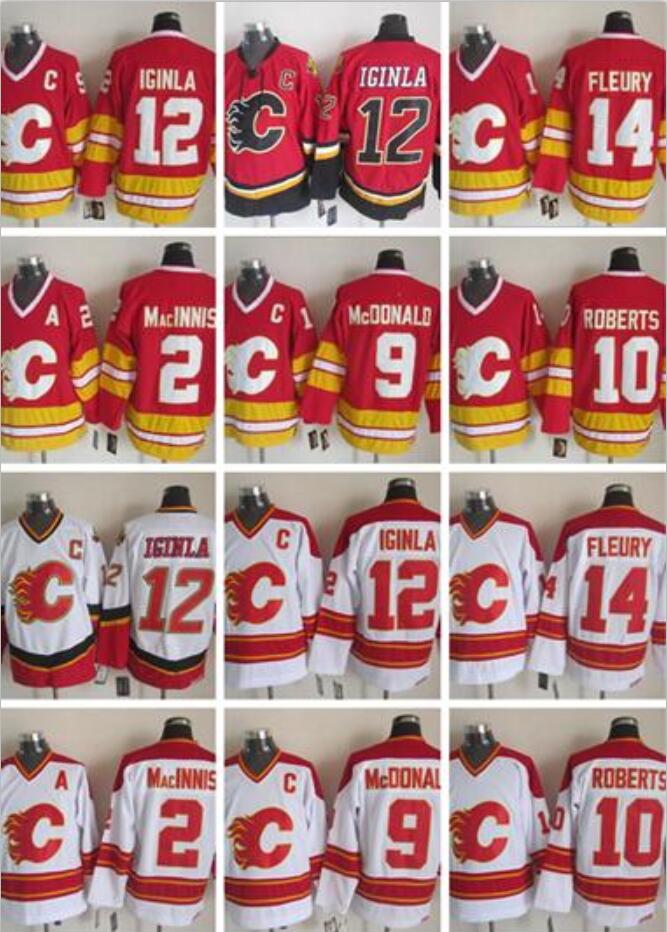 

Men 12 Jarome Iginla Jersey Calgary Flames 2 Al Macinnis 9 Lanny McDonald 10 Roberts Vintage CCM Stitched Hockey Jerseys 14 Fleury, #9 mcdonald red