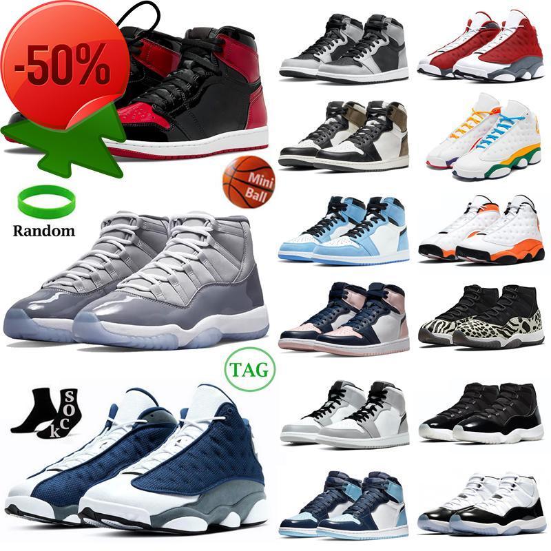 

Running Shoes Jumpman 1s Basketball Shoes 1 Bred Patent Bordeaux 11 11s Cool Grey Animal Instinct Dark Mocha 13s Red Flint Black Cat Men Women Sneaker GMVN GMVN, 22 red flint 40-47
