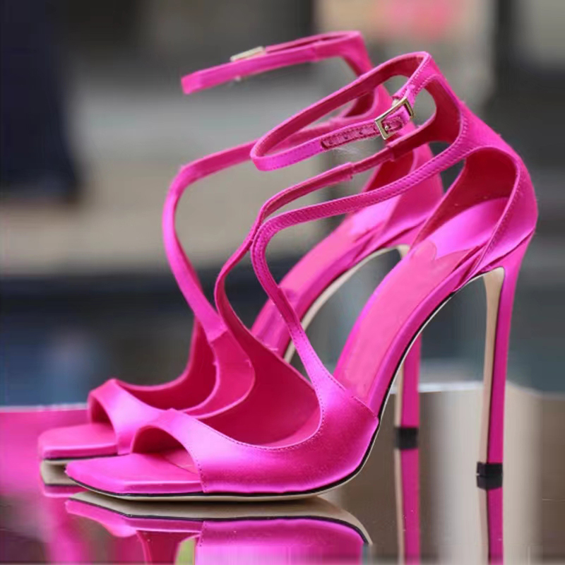 

Heels Sandals Dress Shoes Designer Sandals Footwear 10Cm Stiletto For Women Summer Luxury Black Foot Strap Heeled Gianvito Rossi, 09