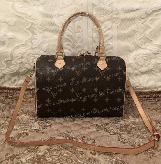

Designer Ladies Crossbody Travel Bag Classic Style Fashion Shoulder Bags Handbag Handbag Speedy with Key Lock, Coffee grid