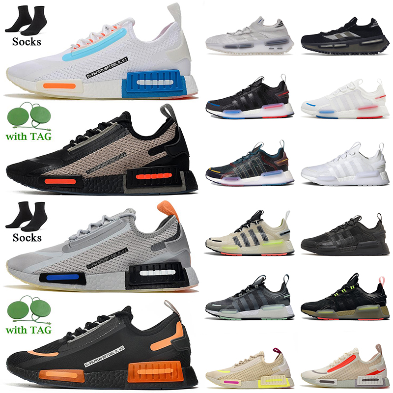 

NMDS Mesh Trainers 2022 NMDS1 Running Shoes Fashion Women Mens NMD R1 V2 V3 OG White Orange Grey Pink Dazzle Camo Black Blue Metallic Silver Platform Runner Sneakers, C12 beige purple 36-40