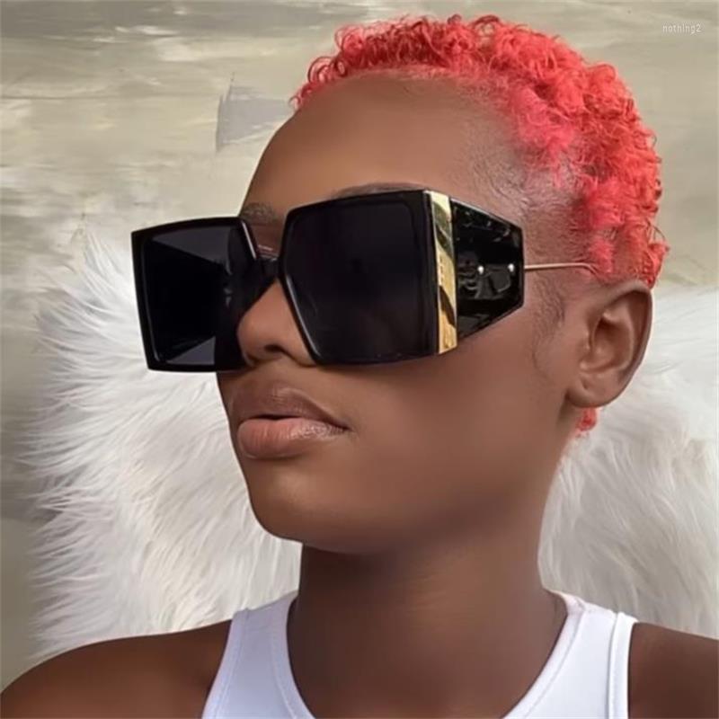 

Sunglasses Designer Black Square Women Oversized Big Frame Sun Glasses Punk Large Eyewear Female Driving Shades
