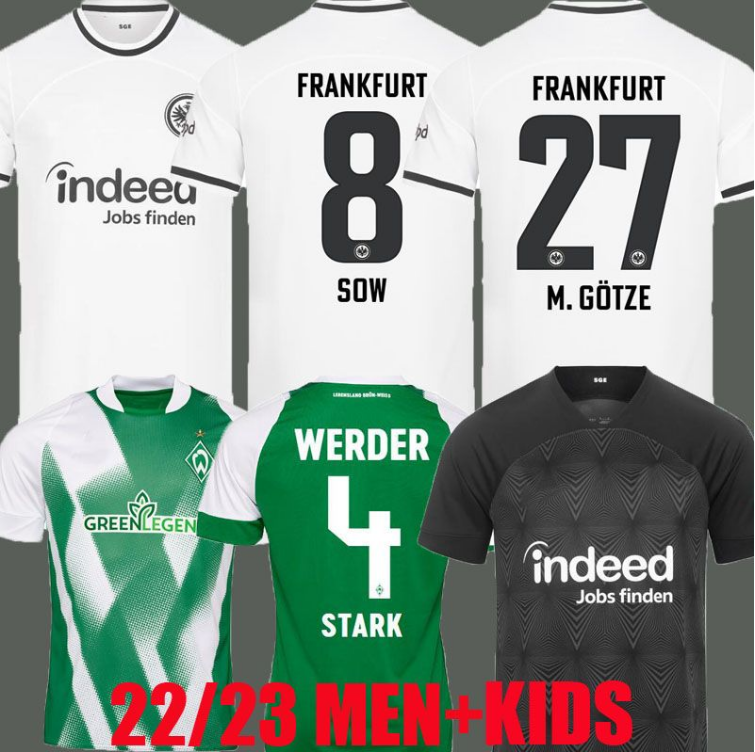 22 23 Frankfurts soccer jersey Werder Bremen Eintrachts BUDAPEST away 2022 2023 SOW Borre KOSTIC HAUGE M.GOTZE football men kids kit KAMADA HINTE-image-802070748
