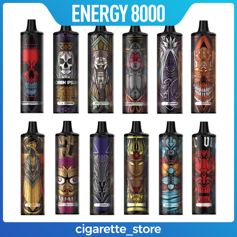 

Original New Energy 8000Puffs E cigarettes Disposable 1.2 ohm Mesh Coil Prefilled 16ml 12 Colors vaporizer pens Device Kit Pods 850mAh Rechargeable Vape Pen Pods