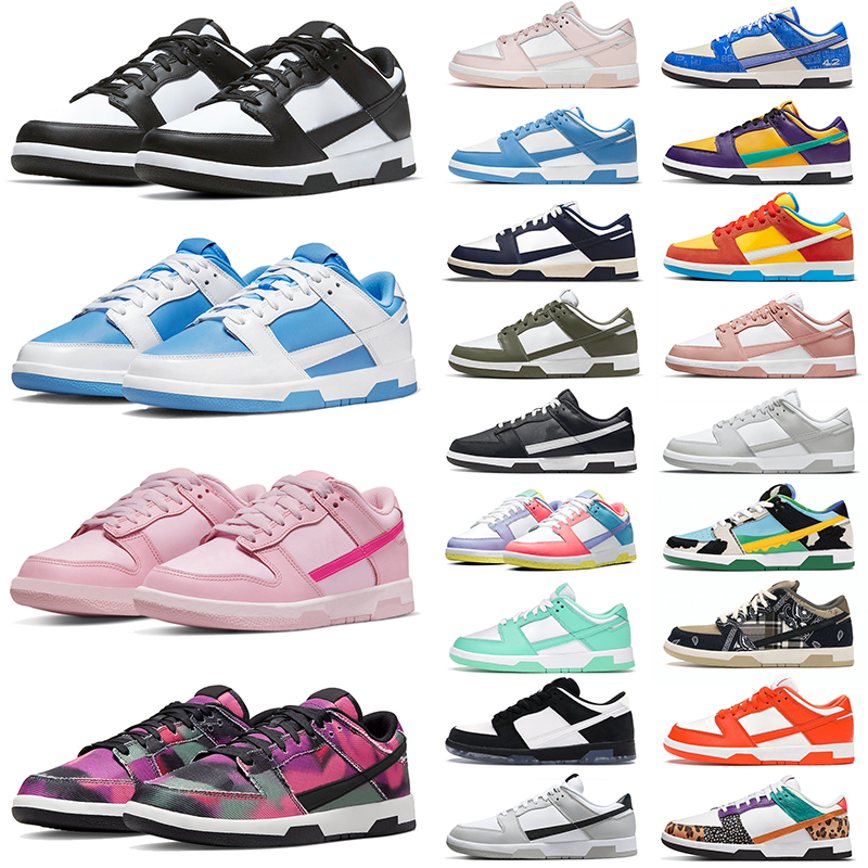 

panda triple pink designer casual shoes GAI reverse UNC Graffiti Pigeon Patchwork low mens trainers women outdoor sports sneakers, Black white