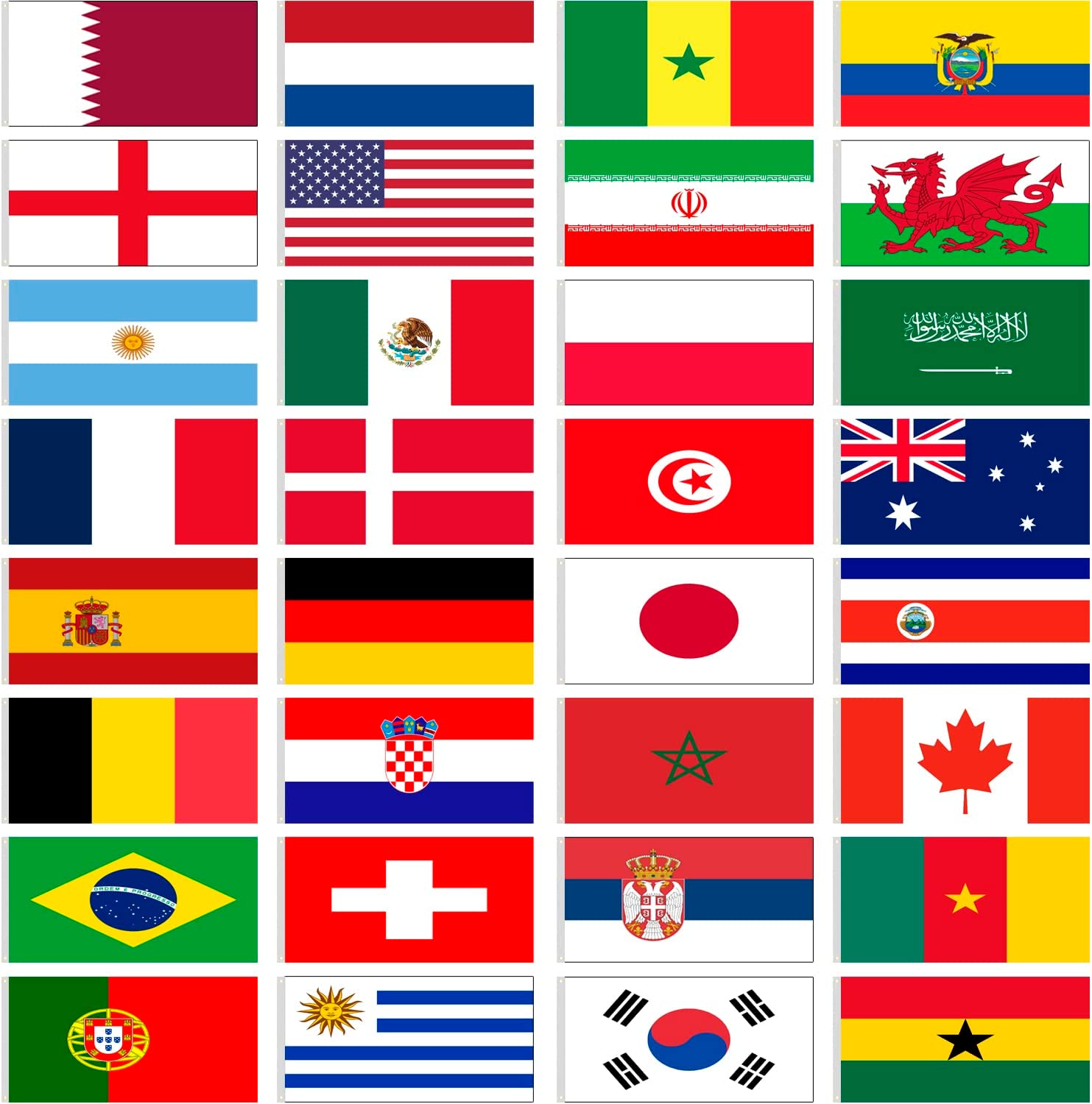 Banner Flags 2022 Qatar World Cup Top 32 Flags 90x150cm wholesale 3x5 Ft Thicker Polyester Canvas Header with Brass Grommets Indoor and Outdoor D-image-802108987