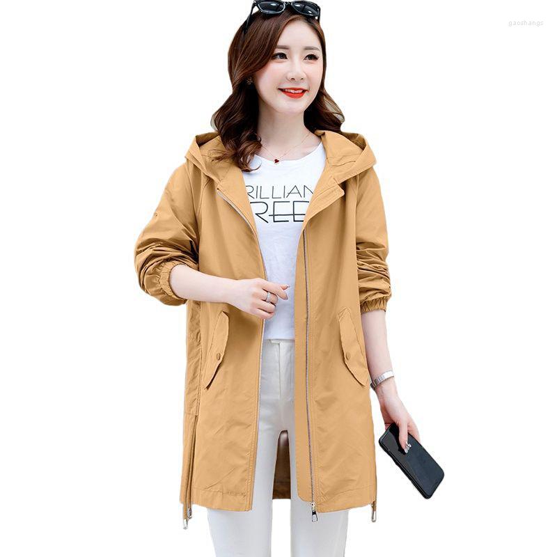 

Women's Trench Coats Autumn Women Jacket Fashion Long Sleeve Casual Zipper Jackets Hooded Female Windbreaker Loose Coat Outwear Streetwear, Pink