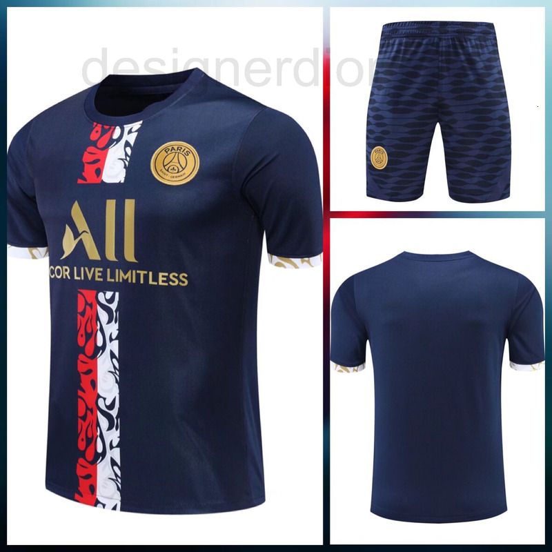 

Soccer Sets/Tracksuits designer Royal Blue Short Sleeve 22-23 Paris jerseys adult men' soccer training clothes JBSU, Unlined pants