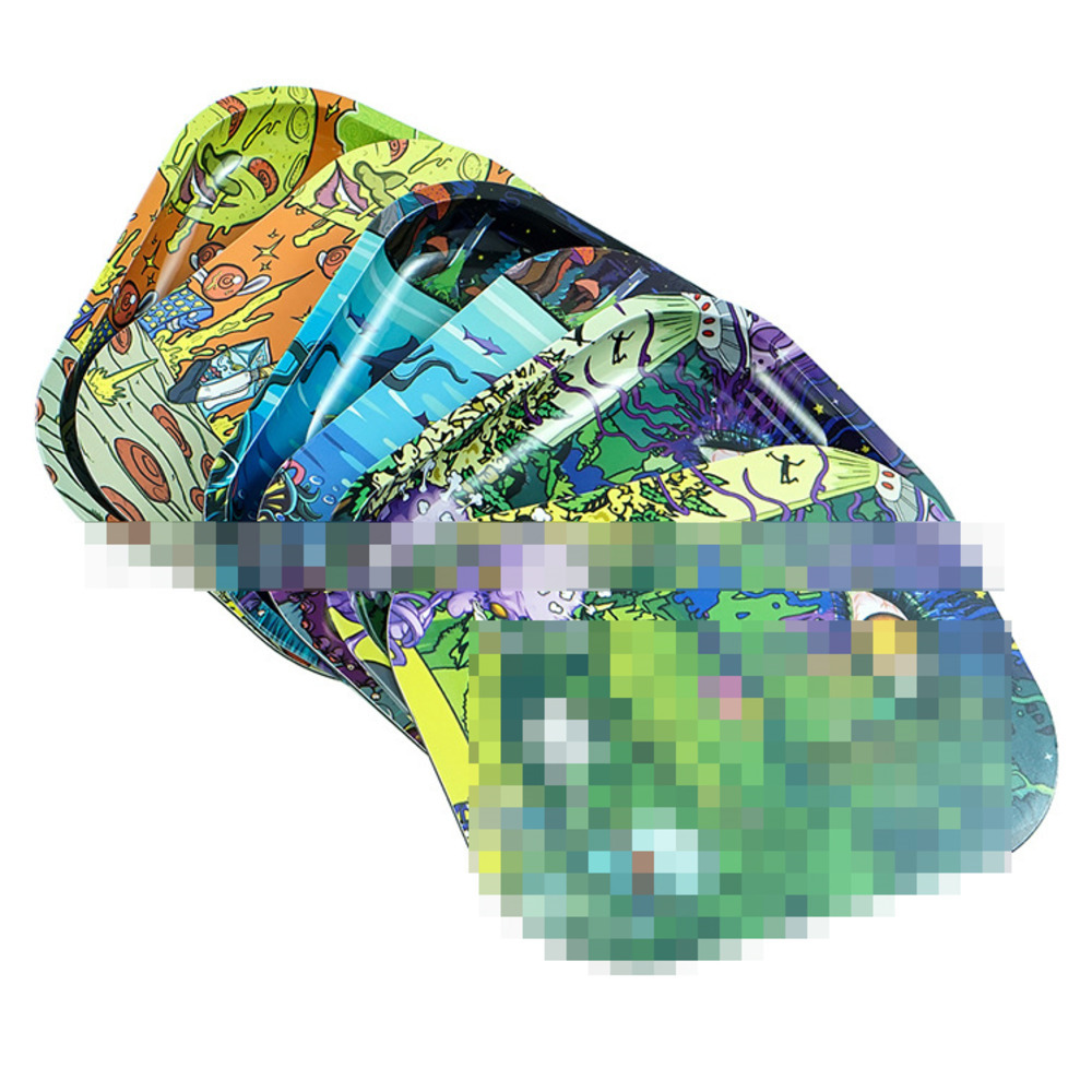 

Cartoon Smoking Accessories Tobacco Rolling Tray Metal Cigarette Tobacco Disc Tinplate with Magnet Cover Herb Handroller