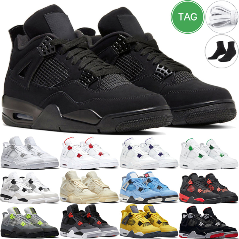 

Casual Shoes shoe 4 4s Basketball Shoes retro Military Black Cat Men Women Sail University Blue Metallic Infrared Red Thunder QTWG, #7