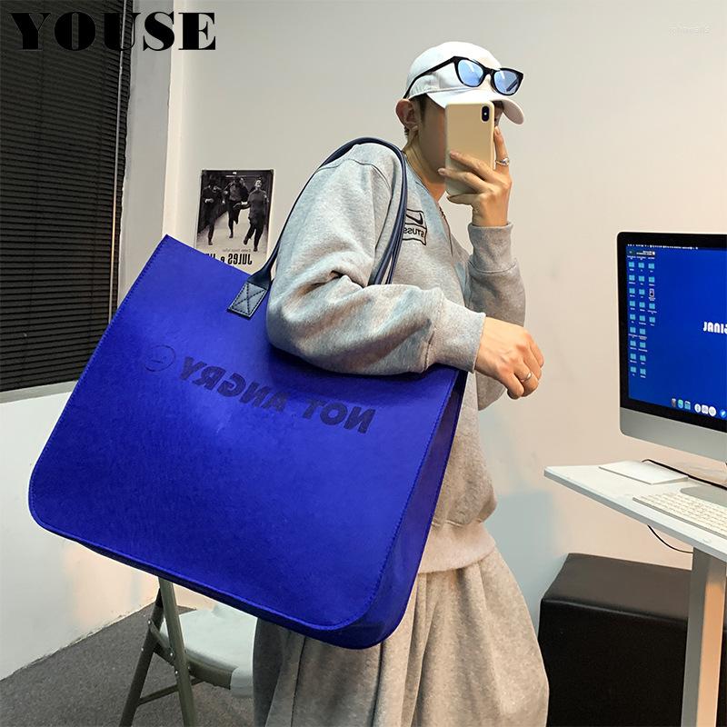 

Evening Bags Tote Bag For Men Handbag Designer Shoulder Felt Fabric Luxury Beach Purses Shopper Fashion Straw Large Summer Eco Aesthetic, Blue