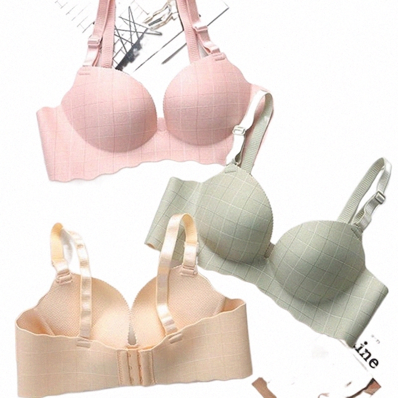 Bras bras Wire Free Plus Size Bra For Women Bralette Wireless Pink Gray Comfort Thin Breathable Adjustment Underwear Push Up 40 C Cup J4Z6#-image-801986497