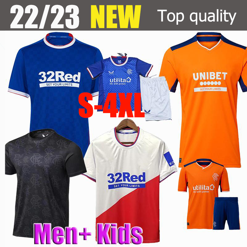 

S-4XL 22 23 Glasgow Rangers 150th Anniversary Soccer Jerseys Glasgow TRAINING CHAMPIONS 55 DEFOE HAGI BARKER KENT TAVERNIER 22 23 third Football Shirts Men kids kit