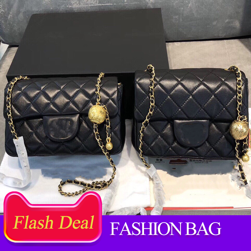 

CHANNEL Genuine leather handbag chain crossbody shoulder bag for women fashion bags lady handbags sheepskin purse messenger bag, Box