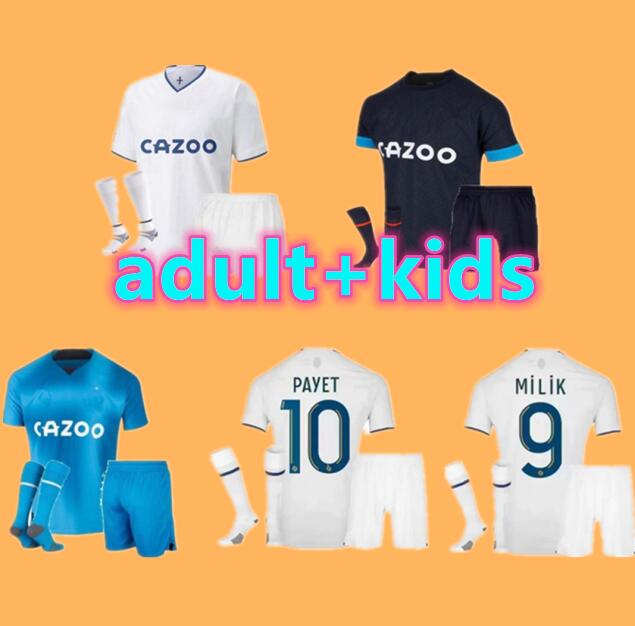 

21/22/23 Olympique De Marseilles soccer jerseys 2022 2023 GUENDOUZI GERSON PAYET OM under BAKAMBU milik maillot Shirt L.GUSTAVO KAMARA Football Uniform adult kids kit