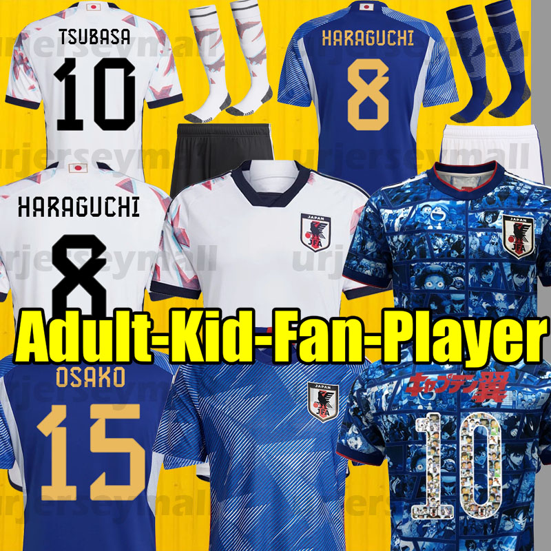 

22 23 Japan Soccer Jerseys 2022 2023 ATOM Japanese Football Shirts blue white HONDA men set kids kit Player Fans women Cartoon Captain design 224400 jersey, Home (normal font)