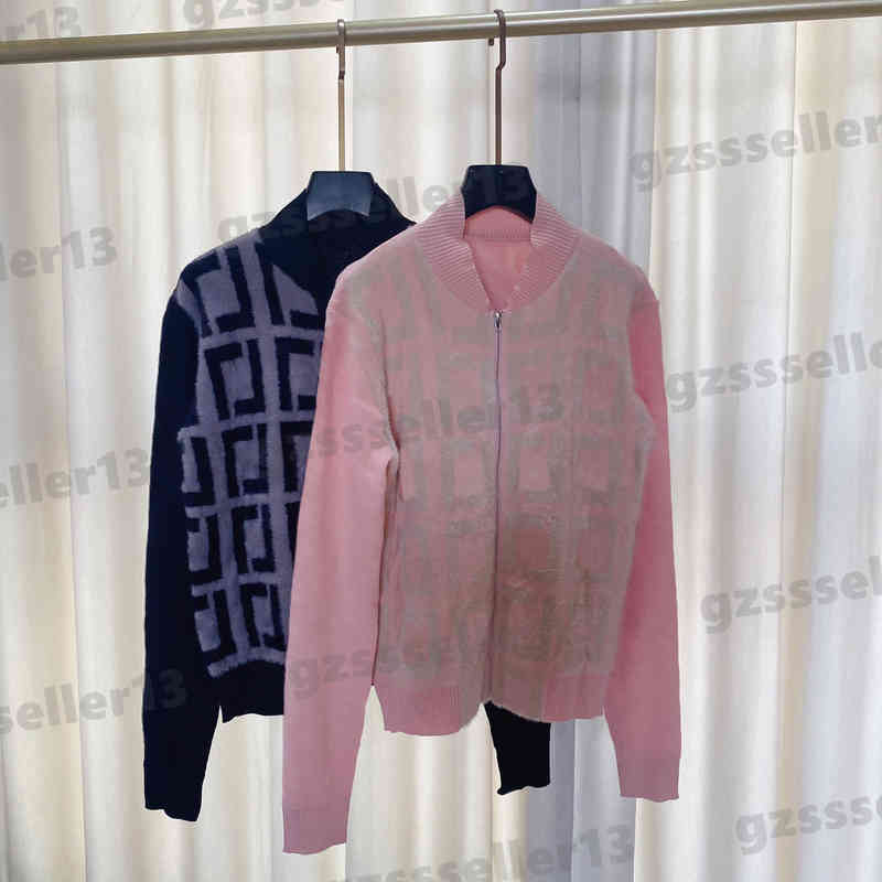 

Cardigan Women Sweaters Classic Mink Velvet Letter Logo Jacquard Tops Jackets Fashion Zip Cardigan Crew Neck Knitted Jacket Designer Cardigans, Extra shipping