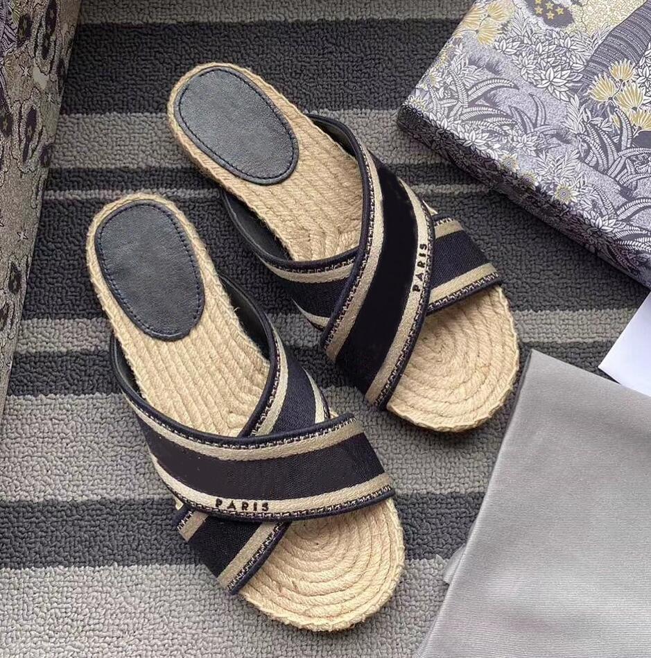 

Straw Weave Shoe Sole Slippers Embroidery New Style Fisherman Shoes Sandal Designer Summer Leisure Slipper Luxury Beach Sandals, Not for individual sale