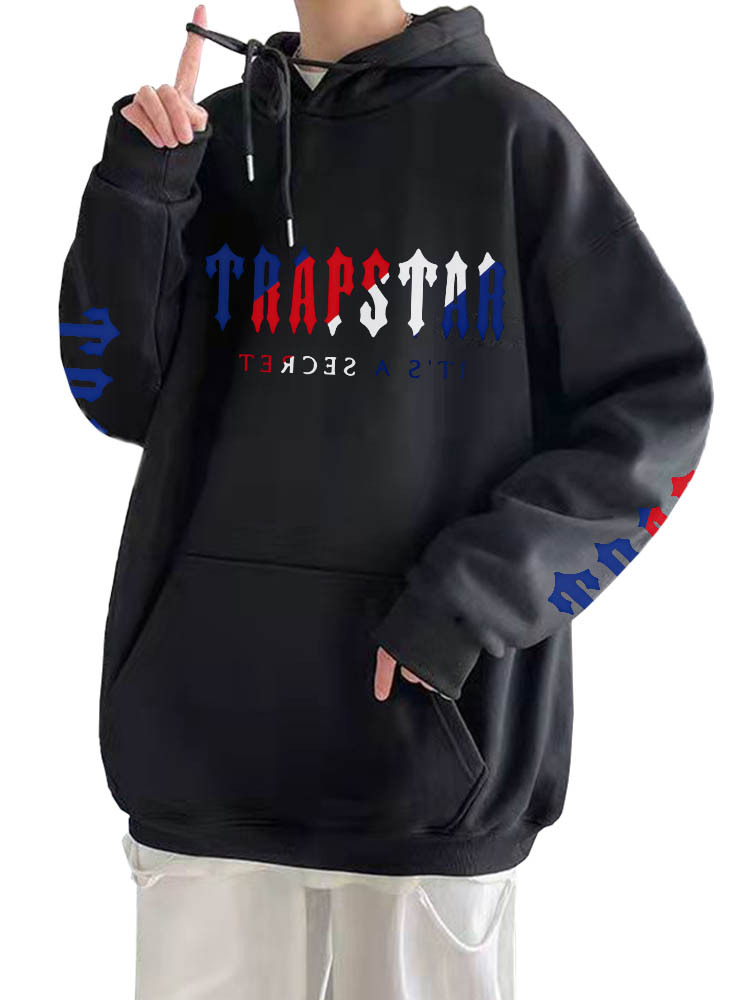 

Men's Hoodies TRAPSTAR Thicken Plus Fleece High-quality Cotton Printed Trendy Hoodie Couple Autumn/Winter Hooded Pullover Sweatshirts, White