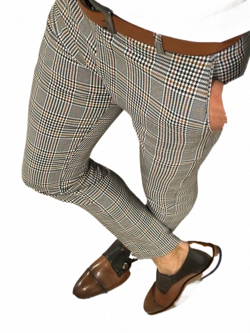 Men's Pants men's Pants HEFLASHOR Fashion Mens Slim Fit Trousers Check Casual Joggers Tartan Jogging Skinny Bottoms Plus Size Men C5S5#-image-801982776