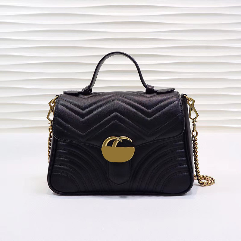 

Fashion luxurys designer bag wavy leather marmont bag metal chain handbag classic elegant women's Shoulder Cross body tote bags With Box, Nude