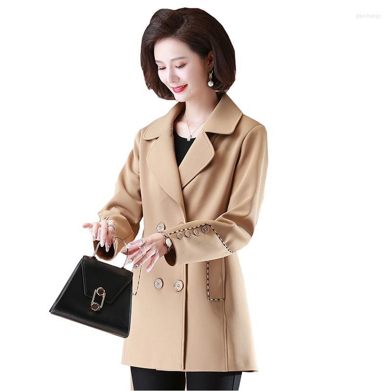 

Women's Trench Coats Spring Autumn Windbreaker Women Outerwear Fashion Loose Mother Casual Overcoat Upper Medium Long Oversize Coat Lady, Khaki