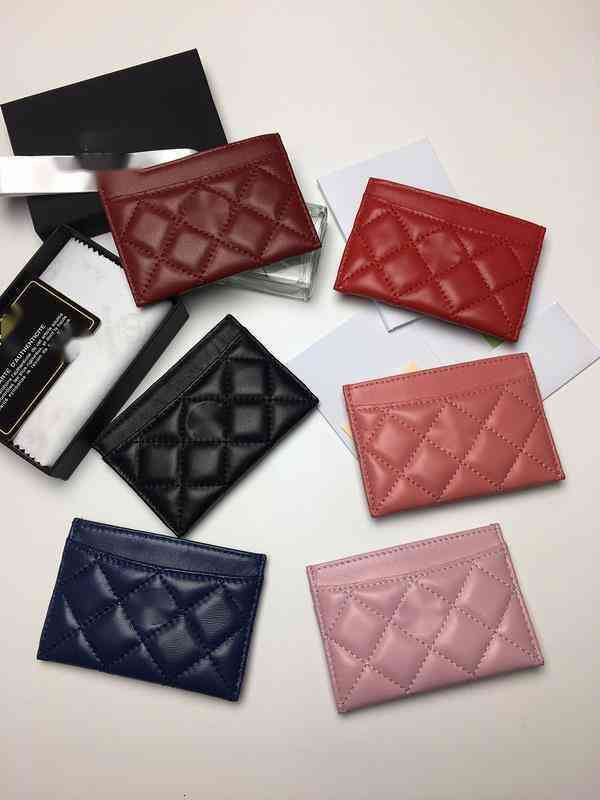 

Wallets Luxury Brand design AP0213 Letter plaid CC chain short wallet lambskin women's le boy camellia pocket Real Leather zipper card pack