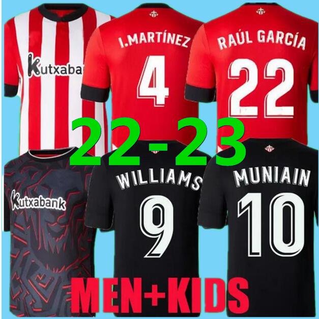 

22 23 Bilbao Club Soccer Jerseys BERENGUER 2022 2023 MUNIAIN Athletic WILLIAMS Football shirt RAUL GARCIA VILLALIBRE camiseta Sancet third GK black UNAI SIMON