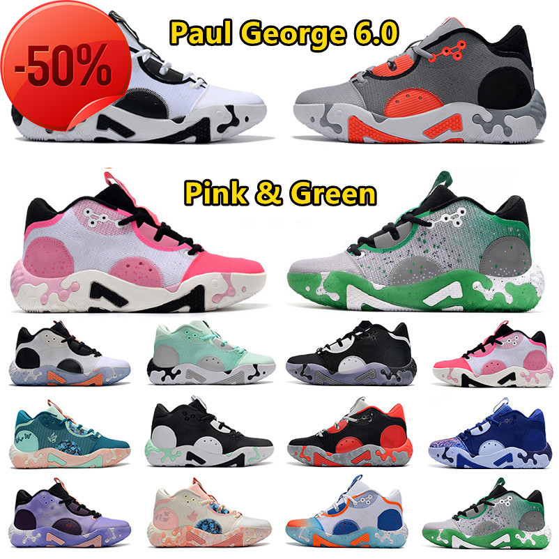 

Basketball Shoes PG 6 Paul George 6.0 Mens Sneakers Boot Fog Grey White Black Orange Chalk Bred Infrared Blue Paisley Pink Purple PG6, Color#10