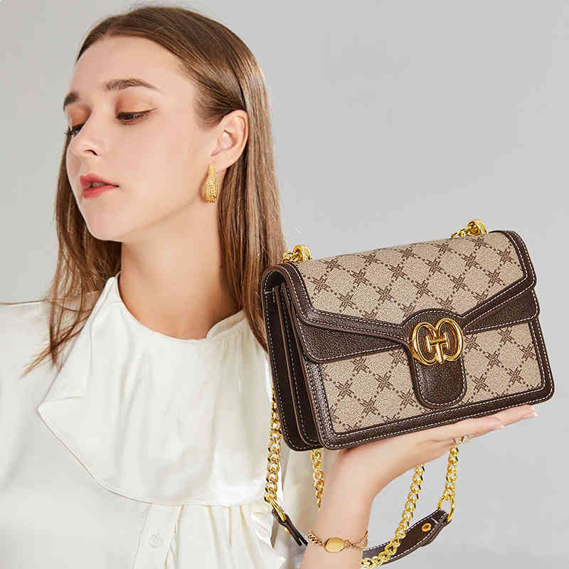 2022 new bag women's girl's chain small square single shoulder oblique Purses Outlet-image-802172440