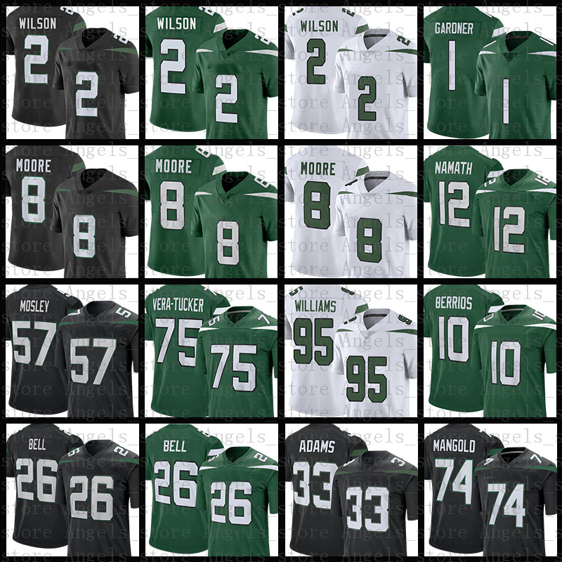 

Joe Namath Braxton Berrios Jetes Football Jersey Ahmad Sauce Gardner Zach Wilson Elijah Moore Garrett Wilson Quinnen Williams Vera-Tucker Jermaine Johnson II Davis, Youth(size:s-xl)pqj