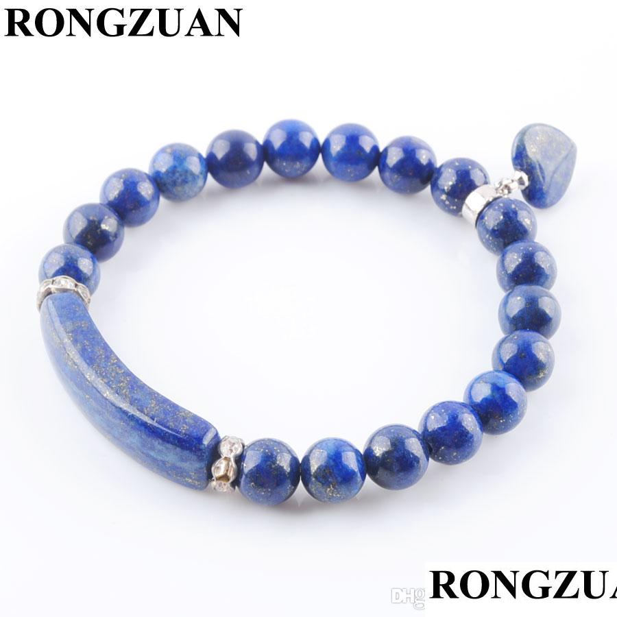 

Beaded Strands Natural Gemstone Stretch Bangles Lapis Lazi8Mm Round Beads Strand Bracelets Love Heart Shape Pendum Penda Carshop2006 Dhbvd