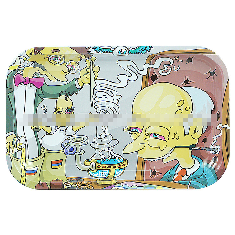 

Cartoon Smoking Accessories Tobacco Roll Tray 180x140mm Metal Cigarette Tobacco Disc Tinplate Herb Handroller Rolling trays