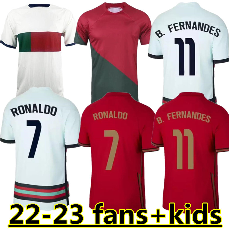 

22 23 Portuguesa JOAO FELIX soccer jerseys RUBEN NEVES BERNARDO BRUNO RONALDOs FERNANDES Portugieser 2022 Portuguese football shirt Kids kit Men women sets