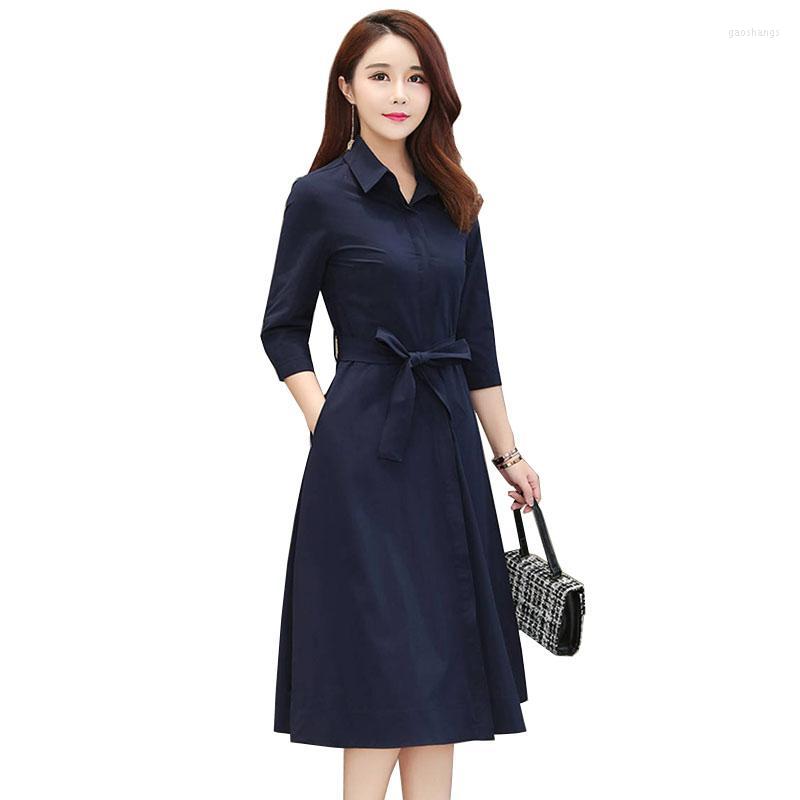 

Women's Trench Coats Women 2022 Spring Autumn Windbreaker Mid-length Long-Sleeve Tops Female Plus Size Outerwear Overcoat R991 Women's, Dark blue