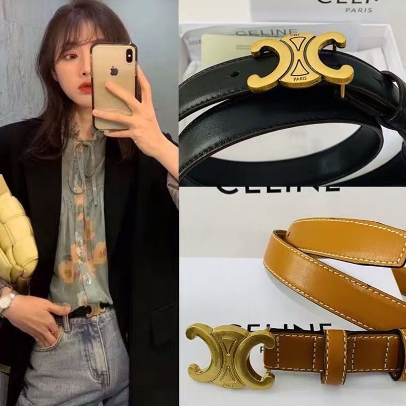 

Celins Belt Arc De Triomphe Sailin Net Red Womens Korean Jeans Fashion Versatile Ins Skirt Decorative EX5H, Black