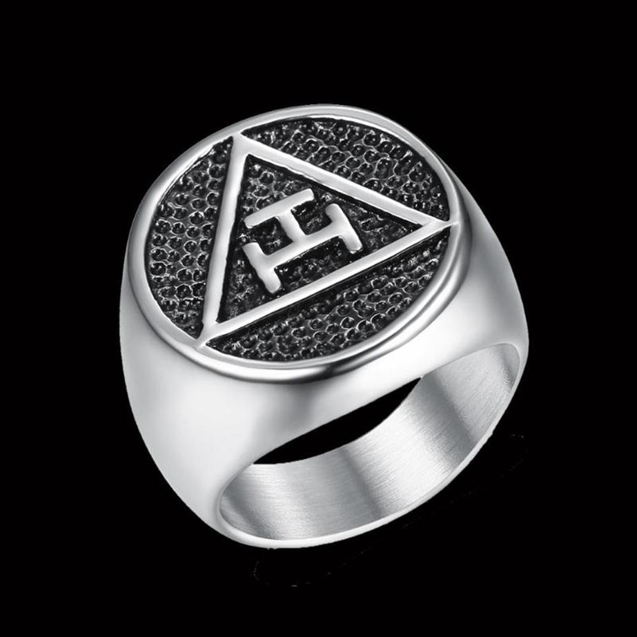 

Antique Royal Arch Masonic Mason Rings For Men Women Polished SurfaceTrendy 316 Stainless Steel Classic Letter Cluster2069