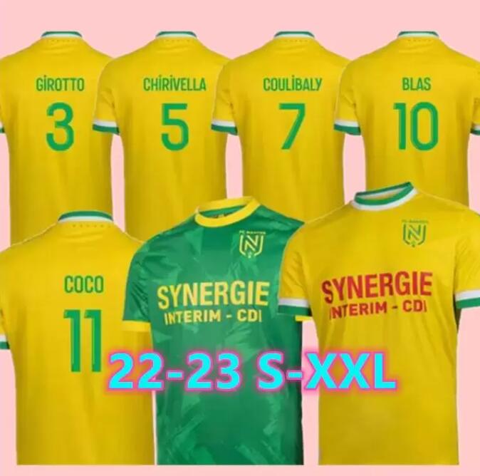 

22/23 Nantes FC Etoile COULIBALY GIROTTO Soccer Jerseys 2022 2023 Maillots de foot PALLOIS SISSOKO CHIRIVELLA BLAS COCO SIMON Hommes football shirt uniforms