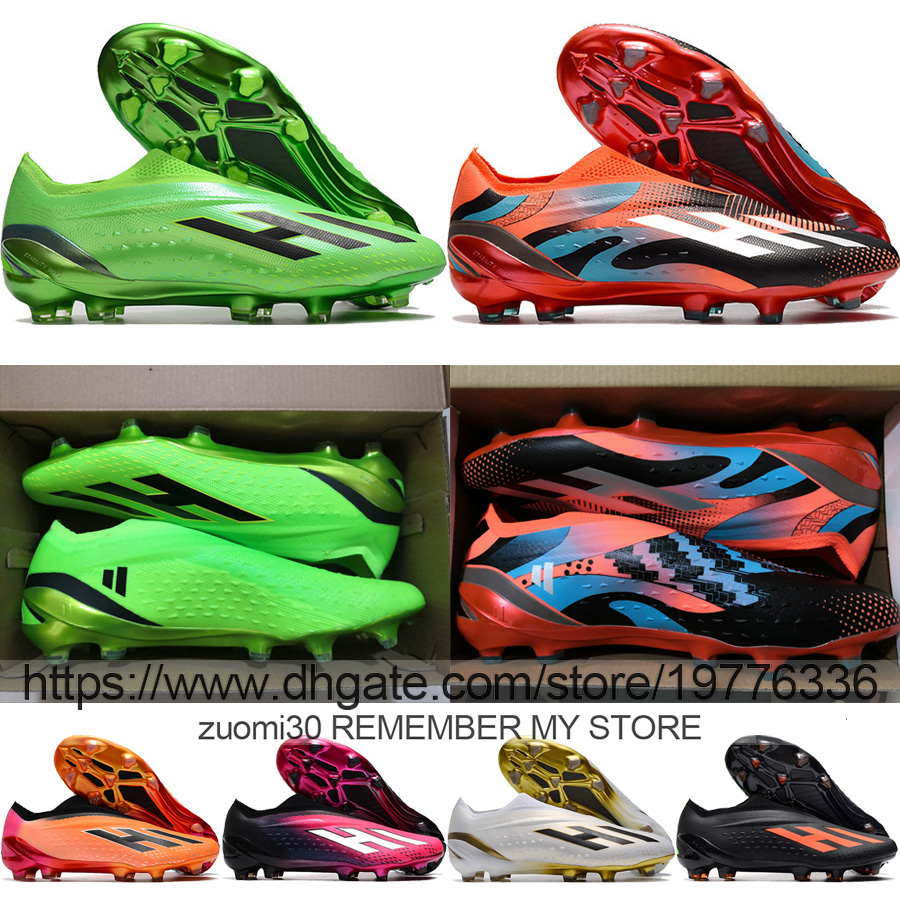 

send with bag Football Boots X Speedportal FG Laceless Outdoor Soccer Shoes Mens Soft Leather Comfortable Electroplate Trainers Socks Football Cleats Size US6.5-11.5
