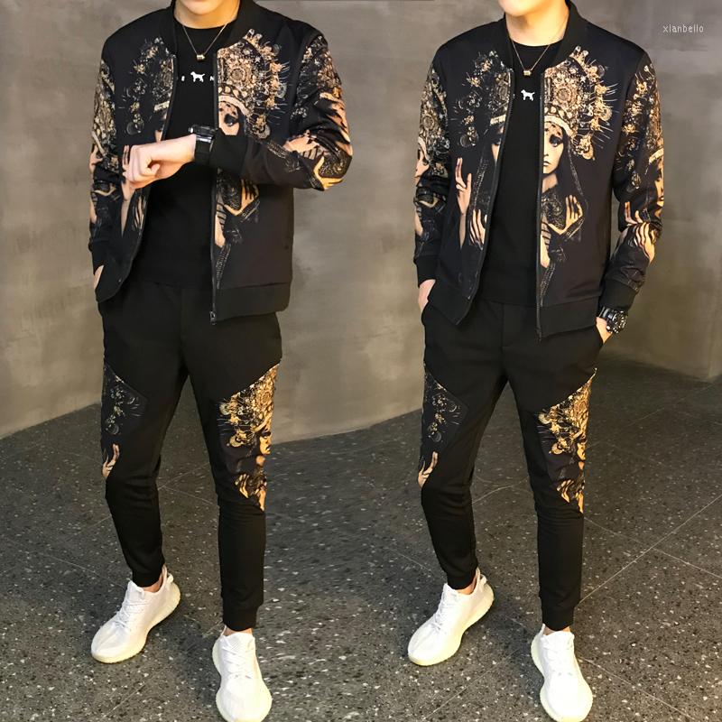 

Men's Tracksuits Tracksuit Male Asian Size Moda Hombre 2022 Set Autumn Man Sport 2 Piece Sets Suit Jacket Pants, Tz196