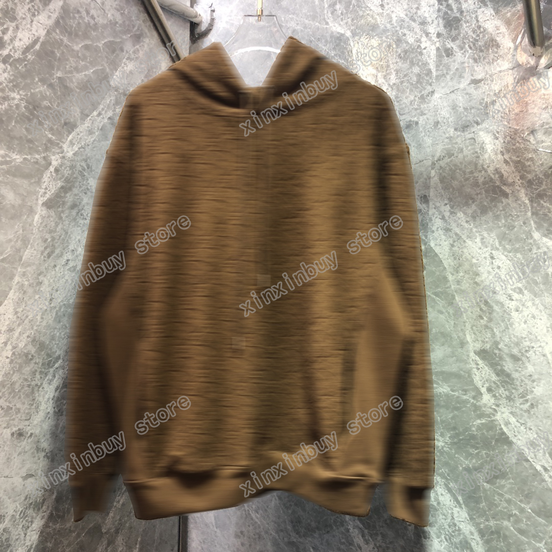 xinxinbuy Men designer Hoodies Paris France Towel fabric letter print cotton women brown black white blue S-XL