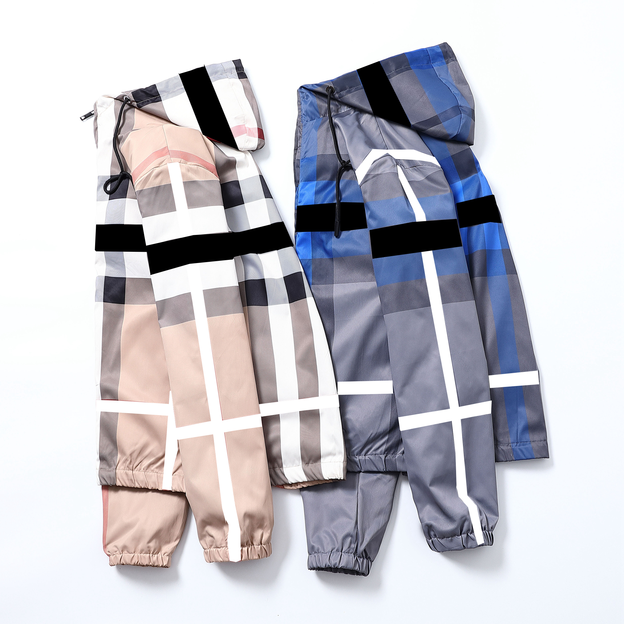 

Men's jacket hooded fall winter style and women's trench coat long sleeve fashion with zipper word brand checked print designer coatM-3XLSSLL