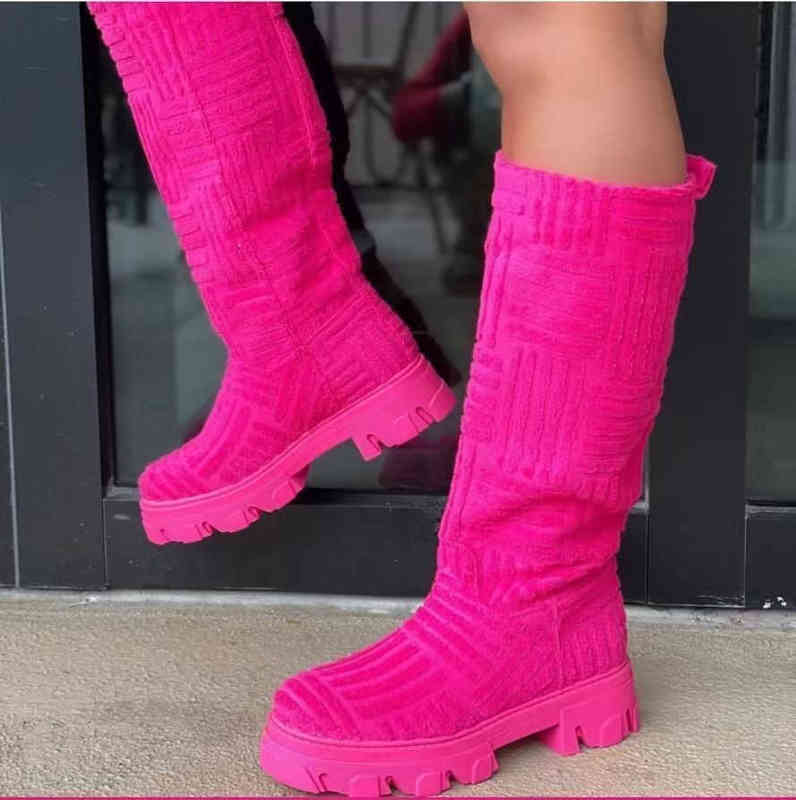 

Boots Autumn/Winter Luxury new women thick-soled thick-heeled warm boot women's towel cotton boot motorcycle Chelsea boots X220913, Packing bag