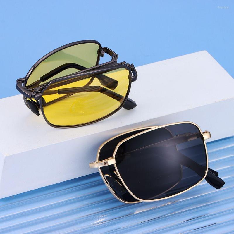 

Sunglasses Square Night Vision Folding Portable Driving Glasses Pochromic For Men Polarized