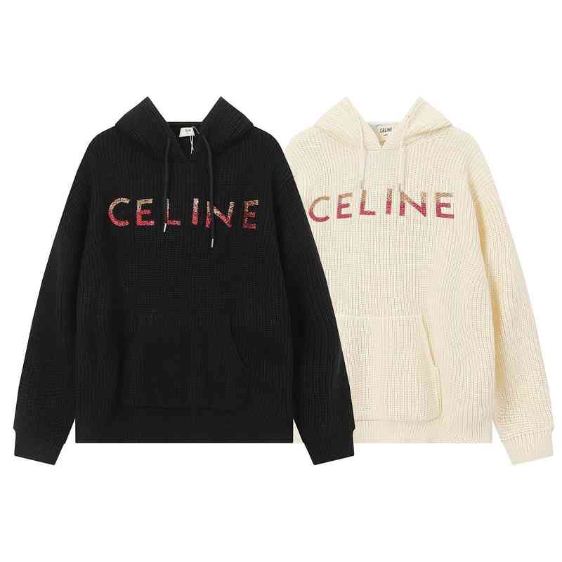 

Fashion Designer Hoodies Celinn' Man and Woman Sweater Autumn and Winter New Gradual Change Sequin Embroidery Hooded Men Women High Quality, Apricot